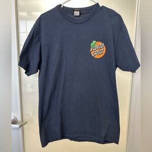 Santa Cruz Skate Boards Nature Graphic Skating T-Shirt Navy size medium